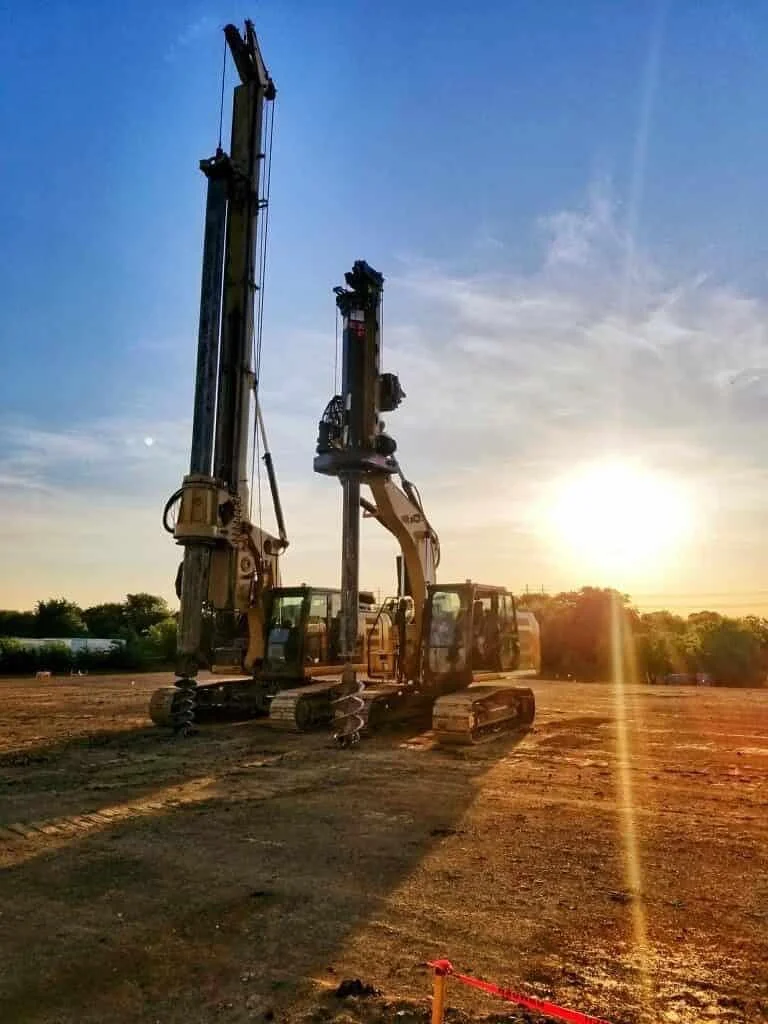 Two Drilling Rigs basking in the sunlight